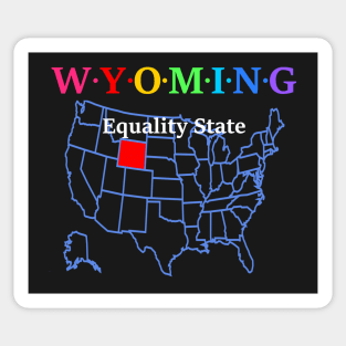 Wyoming, USA. Equality State. (With Map) Sticker